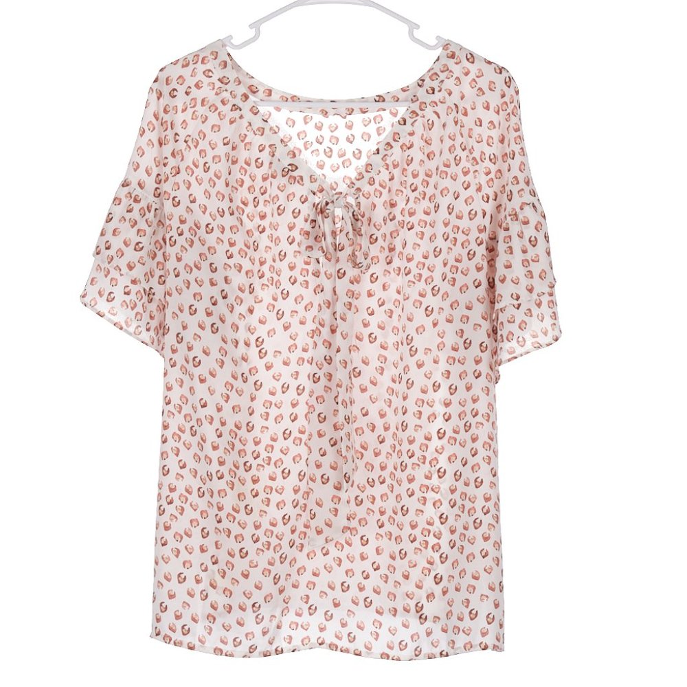 LOFT Flutter Sleeve Blouse Large - Picture 6 of 9